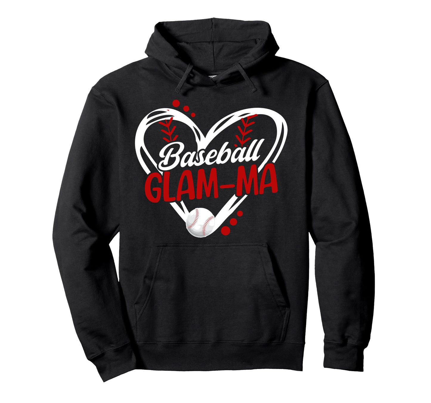 Baseball Glam Ma Heart Glam Ma Hoodie - Casual Everyday Wear Unisex - T-Shirt, Sweatshirt, Hoodie