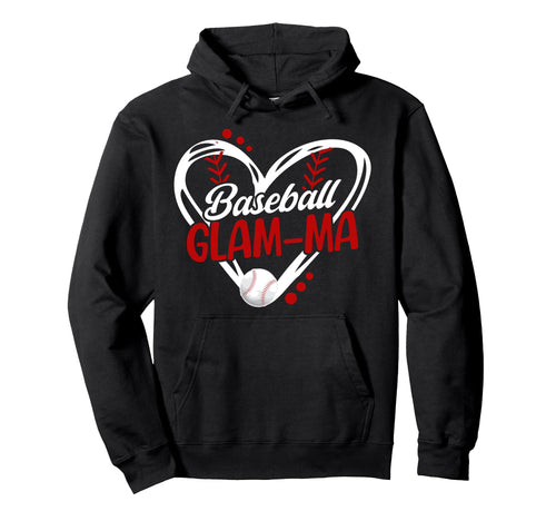 Baseball Glam Ma Heart Glam Ma Hoodie - Casual Everyday Wear Unisex - T-Shirt, Sweatshirt, Hoodie