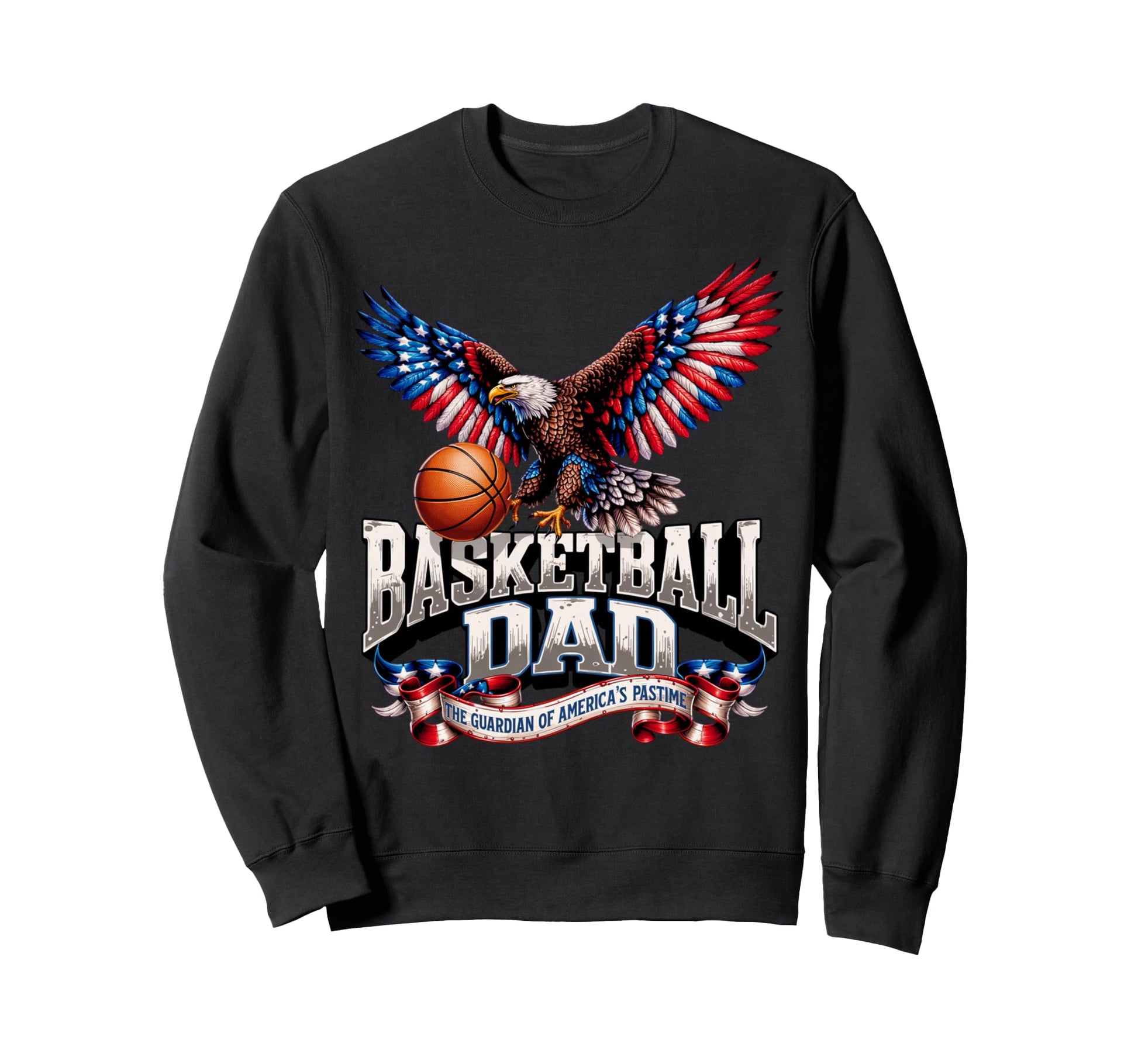 Basketball Dad American Flag Sweatshirt - Minimalist Print Unisex - T-Shirt, Sweatshirt, Hoodie