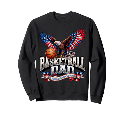 Basketball Dad American Flag Sweatshirt - Minimalist Print Unisex - T-Shirt, Sweatshirt, Hoodie