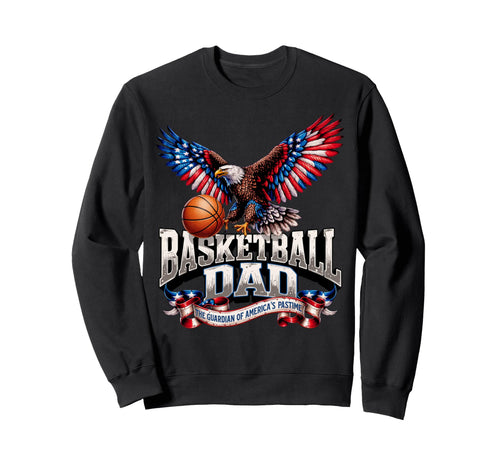 Basketball Dad American Flag Sweatshirt - Minimalist Print Unisex - T-Shirt, Sweatshirt, Hoodie