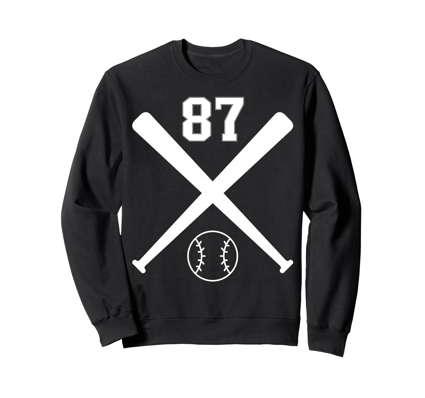 Baseball Softball Number 87 Sweatshirt - Novelty Apparel for Adults - T-Shirt, Sweatshirt, Hoodie