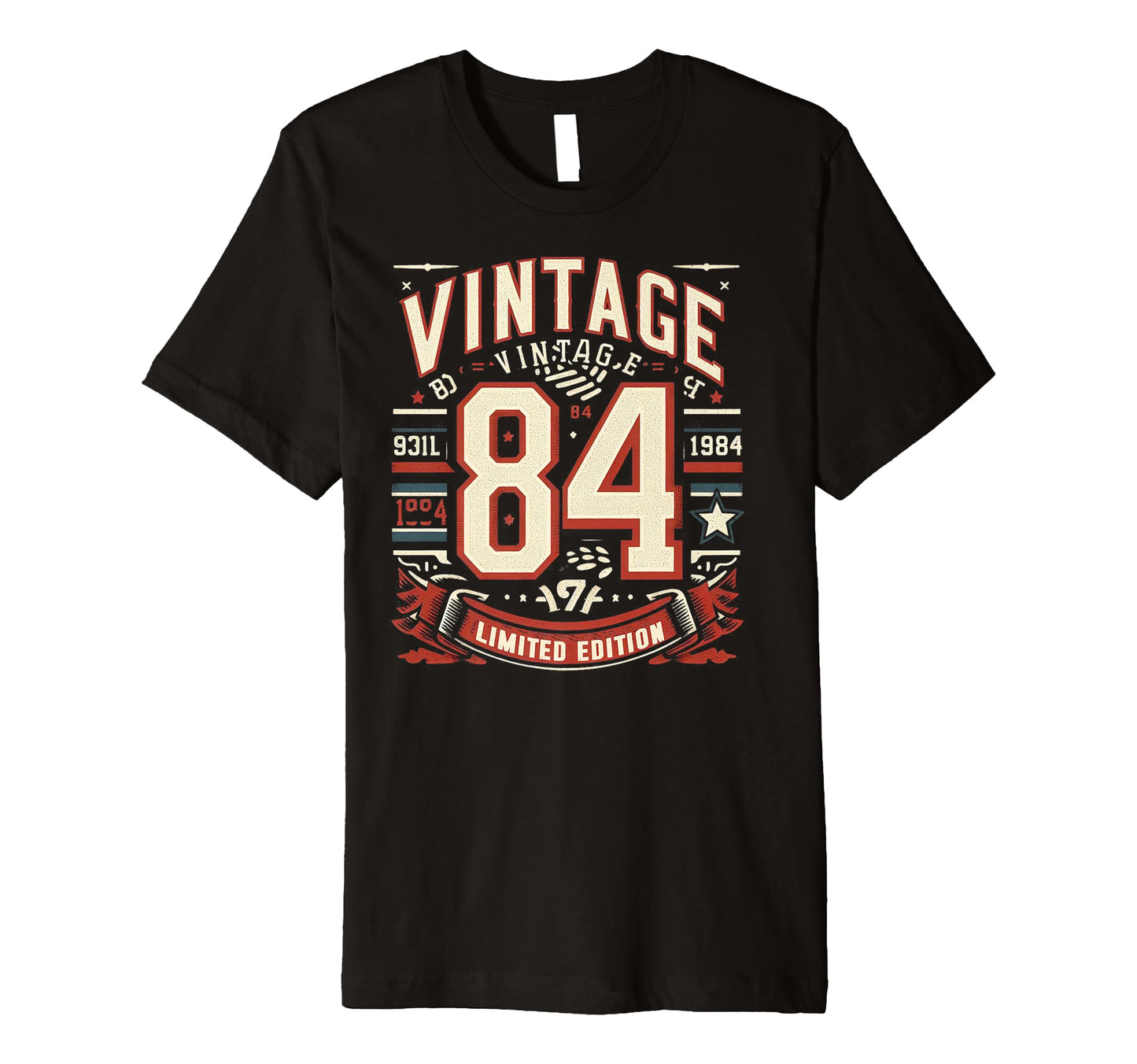 1984 Birthday 84 Born 1984 Typography T-Shirt - Custom Art Print Men Women - T-Shirt, Sweatshirt, Hoodie