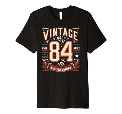 1984 Birthday 84 Born 1984 Typography T-Shirt - Custom Art Print Men Women - T-Shirt, Sweatshirt, Hoodie