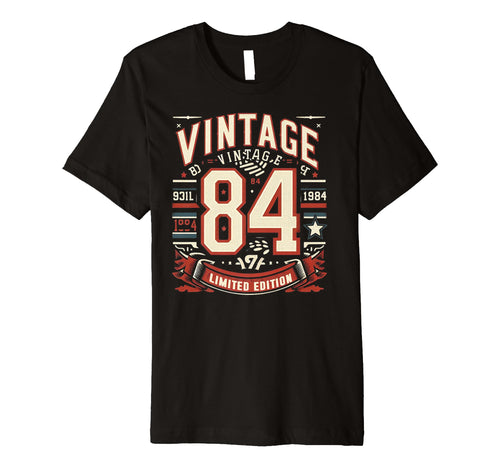 1984 Birthday 84 Born 1984 Typography T-Shirt - Custom Art Print Men Women - T-Shirt, Sweatshirt, Hoodie