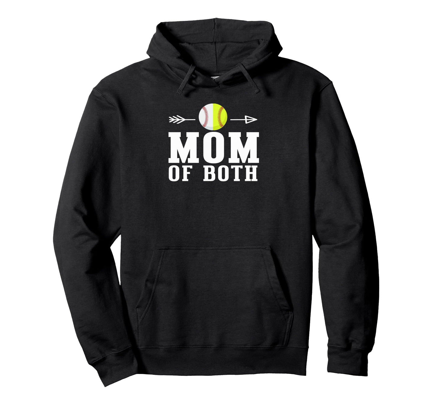 Mom Both Baseball And Softball Player Hoodie - Novelty Apparel for Adults - T-Shirt, Sweatshirt, Hoodie