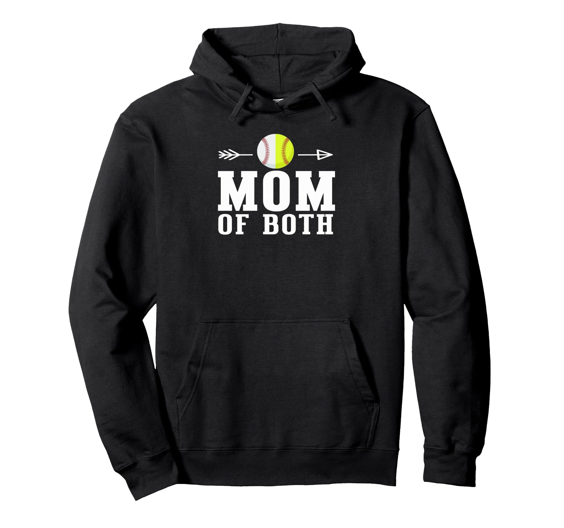 Mom Both Baseball And Softball Player Hoodie - Novelty Apparel for Adults - T-Shirt, Sweatshirt, Hoodie