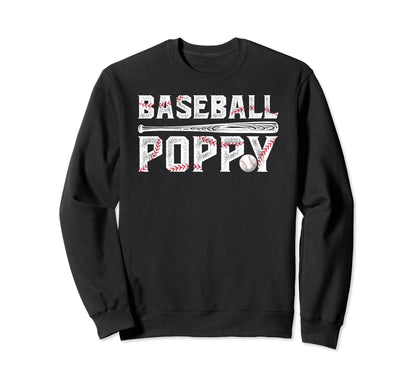 Baseball Poppy Proud Grandpa Poppy Sweatshirt - Custom Art Print Men Women - T-Shirt, Sweatshirt, Hoodie