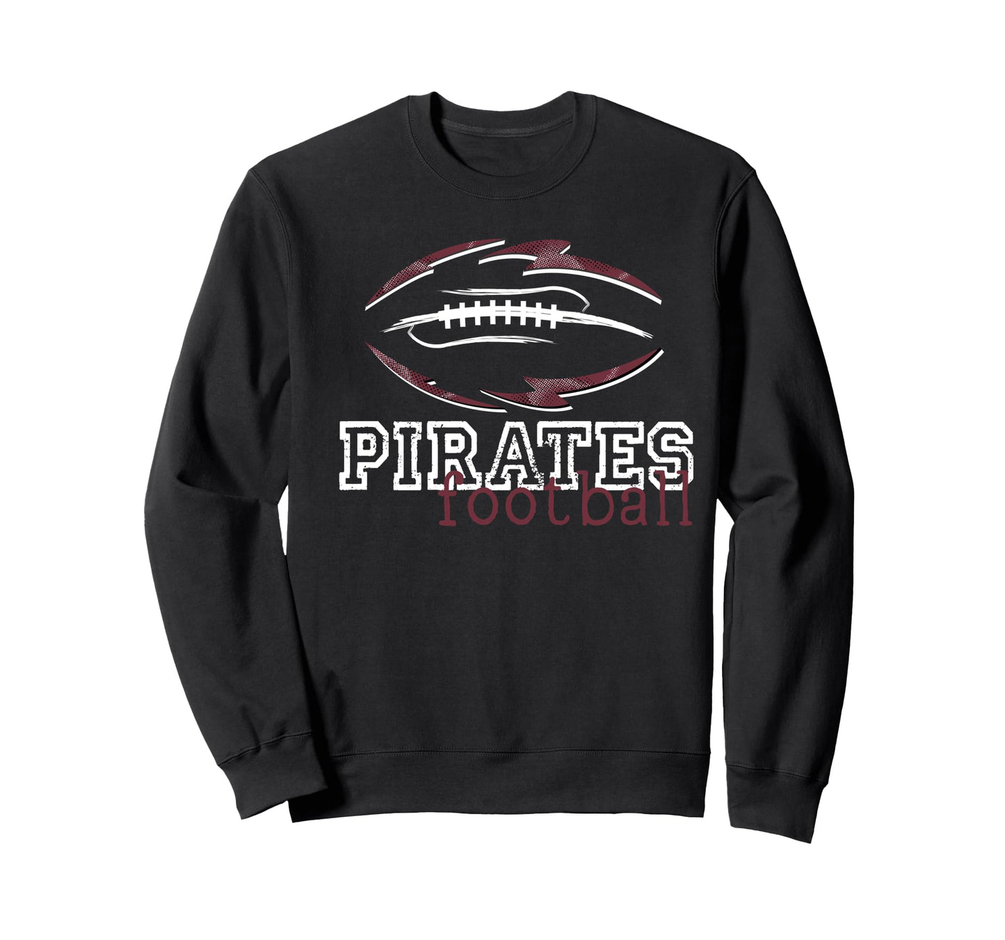 Maroon Pirates Football Sweatshirt - Casual Everyday Wear for Adults - T-Shirt, Sweatshirt, Hoodie