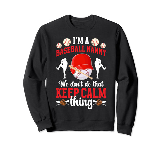 Im Baseball Nanny Grandma Nanny Sweatshirt - Aesthetic Graphic for Adults - T-Shirt, Sweatshirt, Hoodie