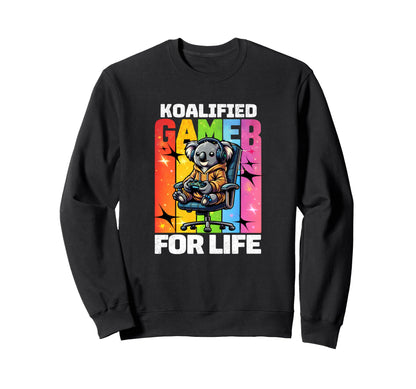 Koalified Gamer Life Rainbow Koala Sweatshirt - Custom Art Print Men Women - T-Shirt, Sweatshirt, Hoodie