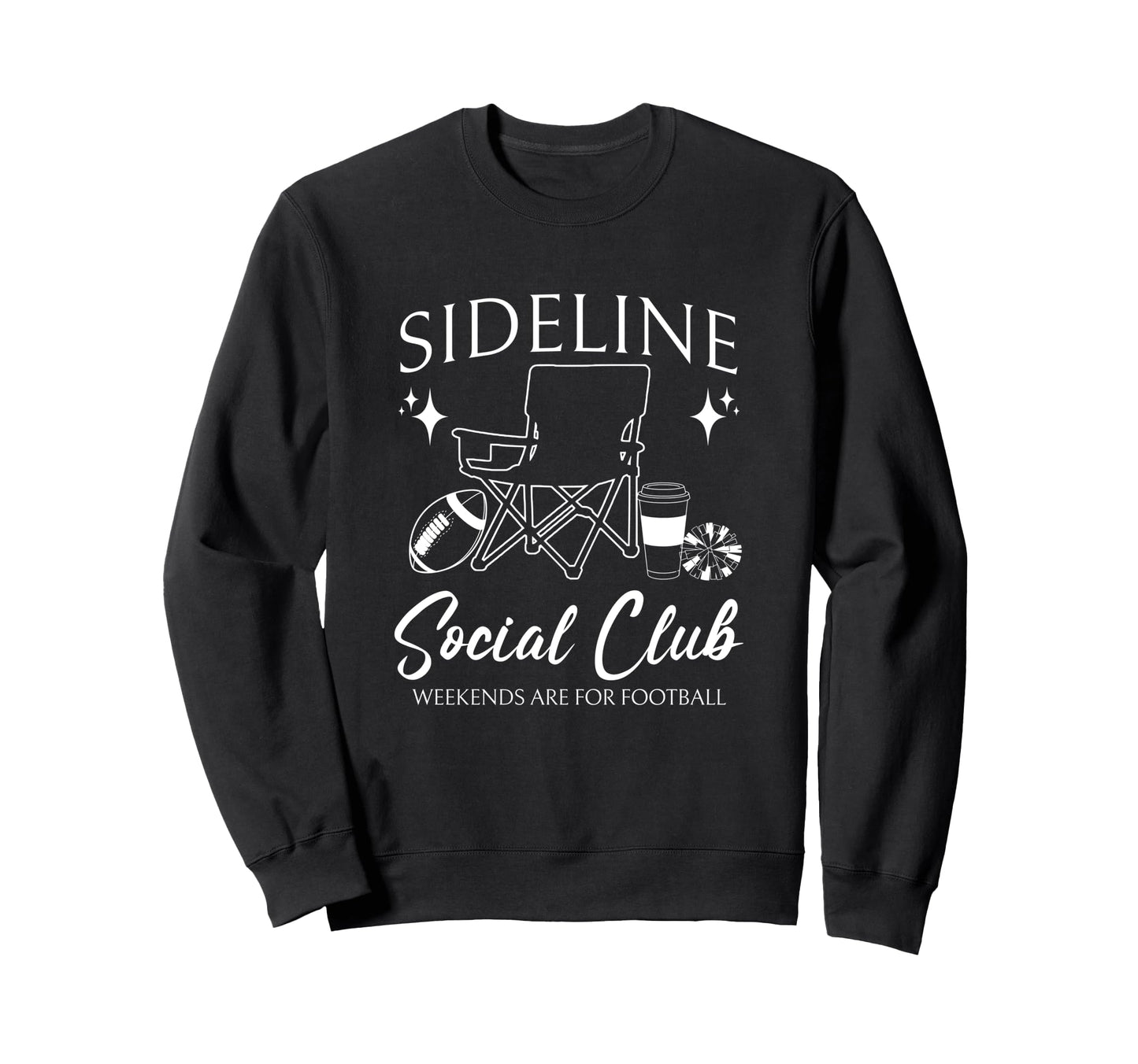 Sideline Social Club Football Sweatshirt - Fun Novelty Design Men Women - T-Shirt, Sweatshirt, Hoodie