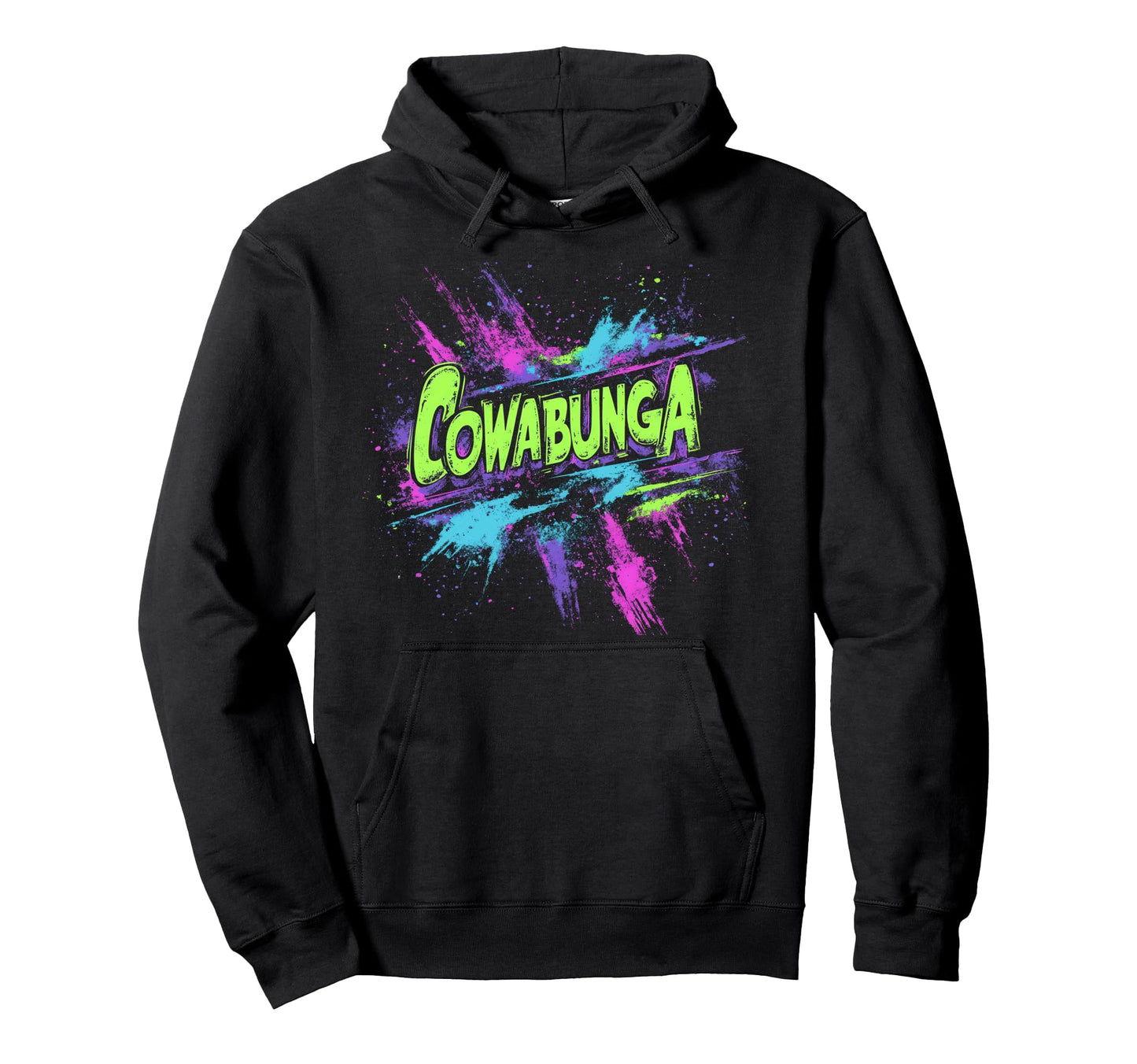 Cowabunga 80S 90S Nostalgia Slang Hoodie - Aesthetic Graphic for Adults - T-Shirt, Sweatshirt, Hoodie