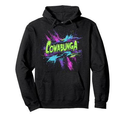 Cowabunga 80S 90S Nostalgia Slang Hoodie - Aesthetic Graphic for Adults - T-Shirt, Sweatshirt, Hoodie