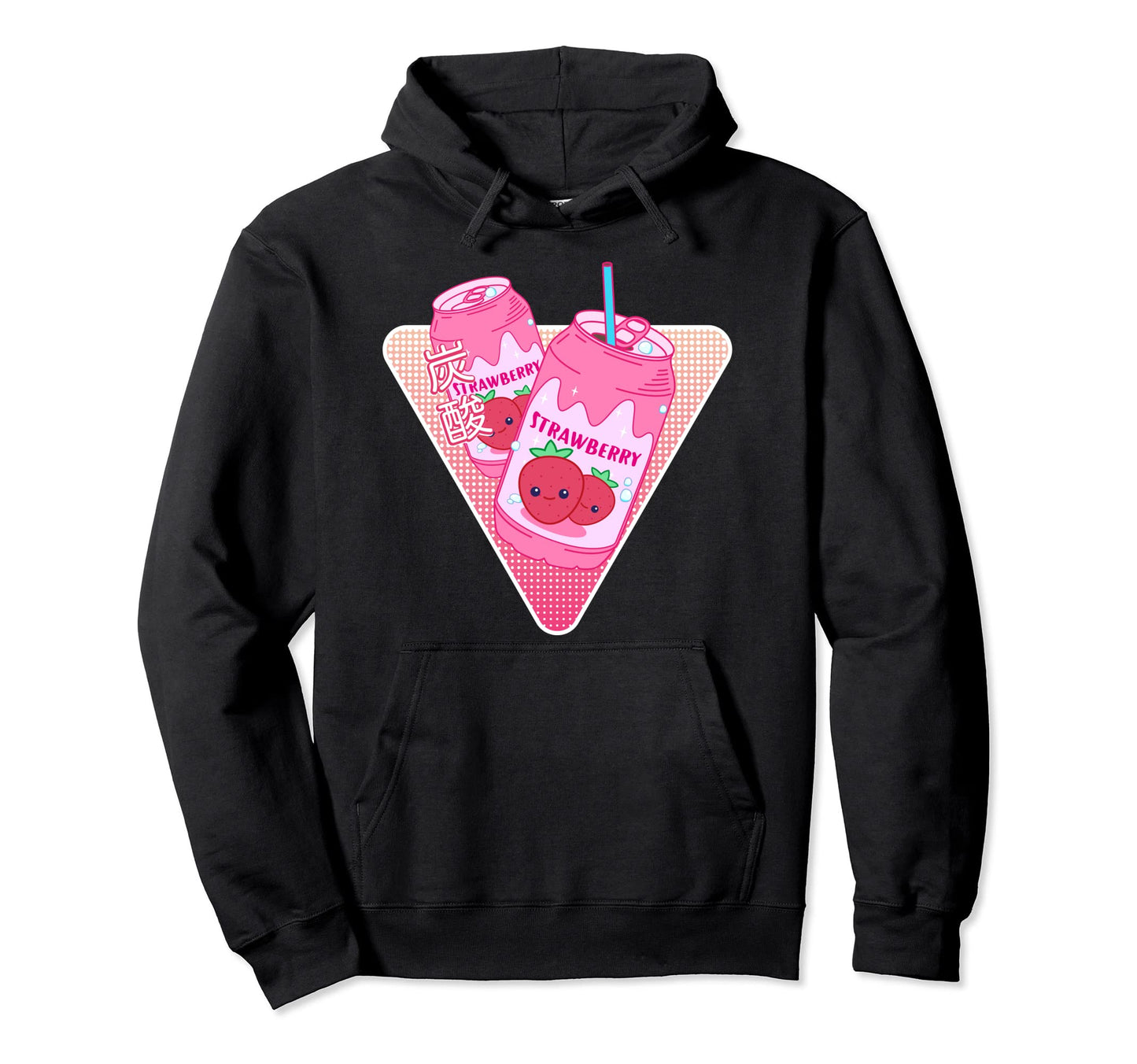 Kawaii Strawberry Soda Vaporwave Hoodie - Custom Art Print Men Women - T-Shirt, Sweatshirt, Hoodie