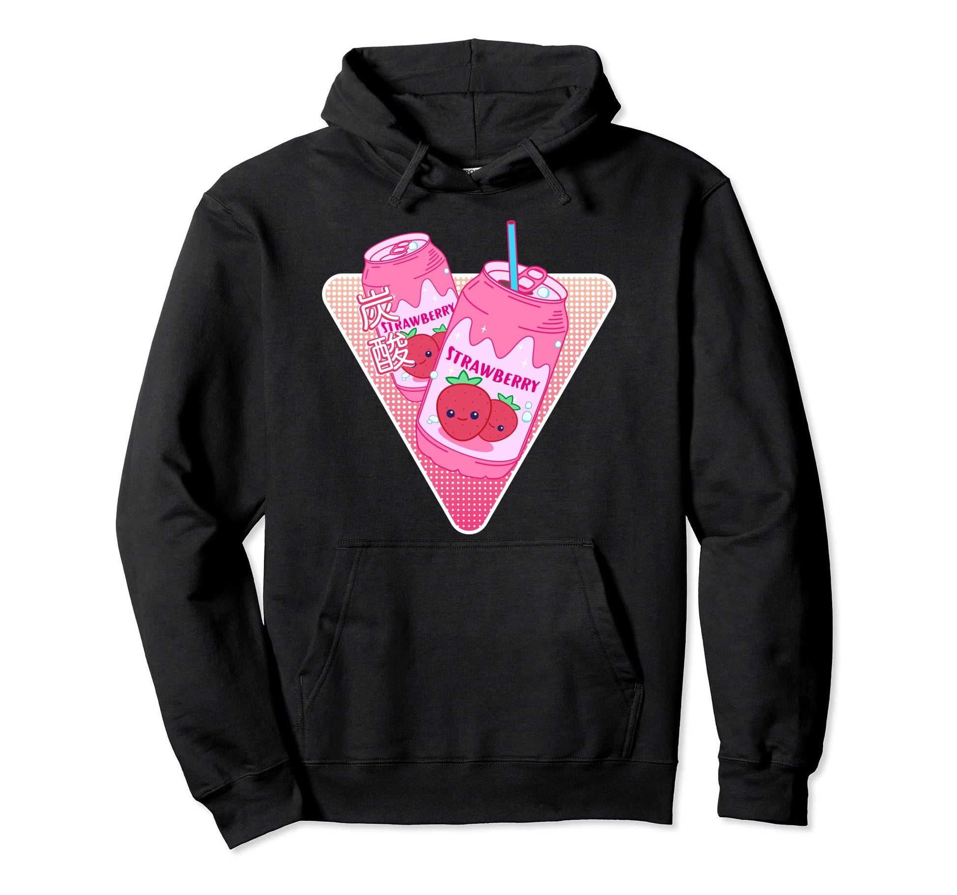 Kawaii Strawberry Soda Vaporwave Hoodie - Custom Art Print Men Women - T-Shirt, Sweatshirt, Hoodie
