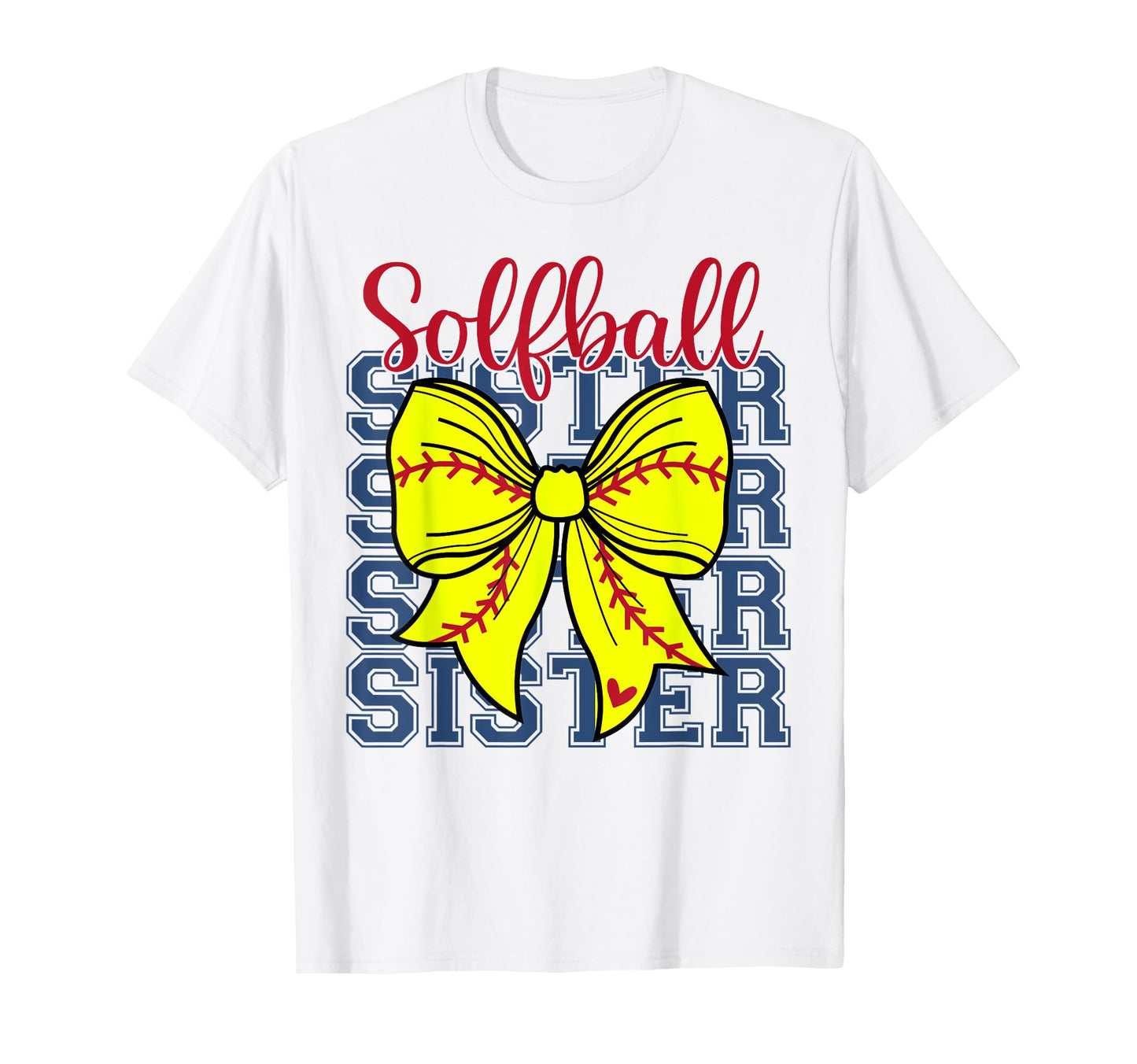 Groovy Softball Sister Coquette Bow T-Shirt - Minimalist Print Unisex - T-Shirt, Sweatshirt, Hoodie