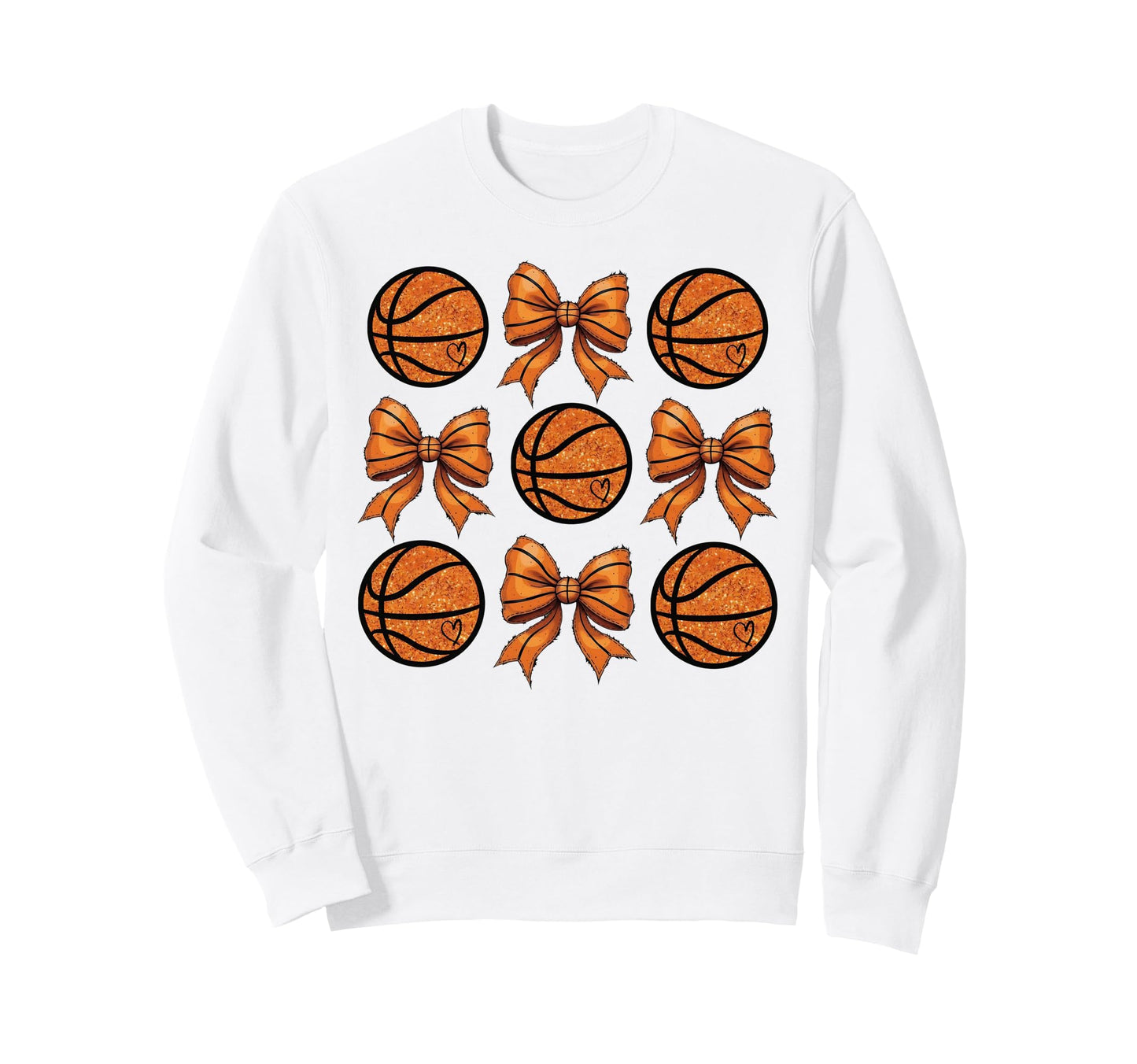 Basketball Bow Game Day Sweatshirt - Minimalist Print for Adults - T-Shirt, Sweatshirt, Hoodie
