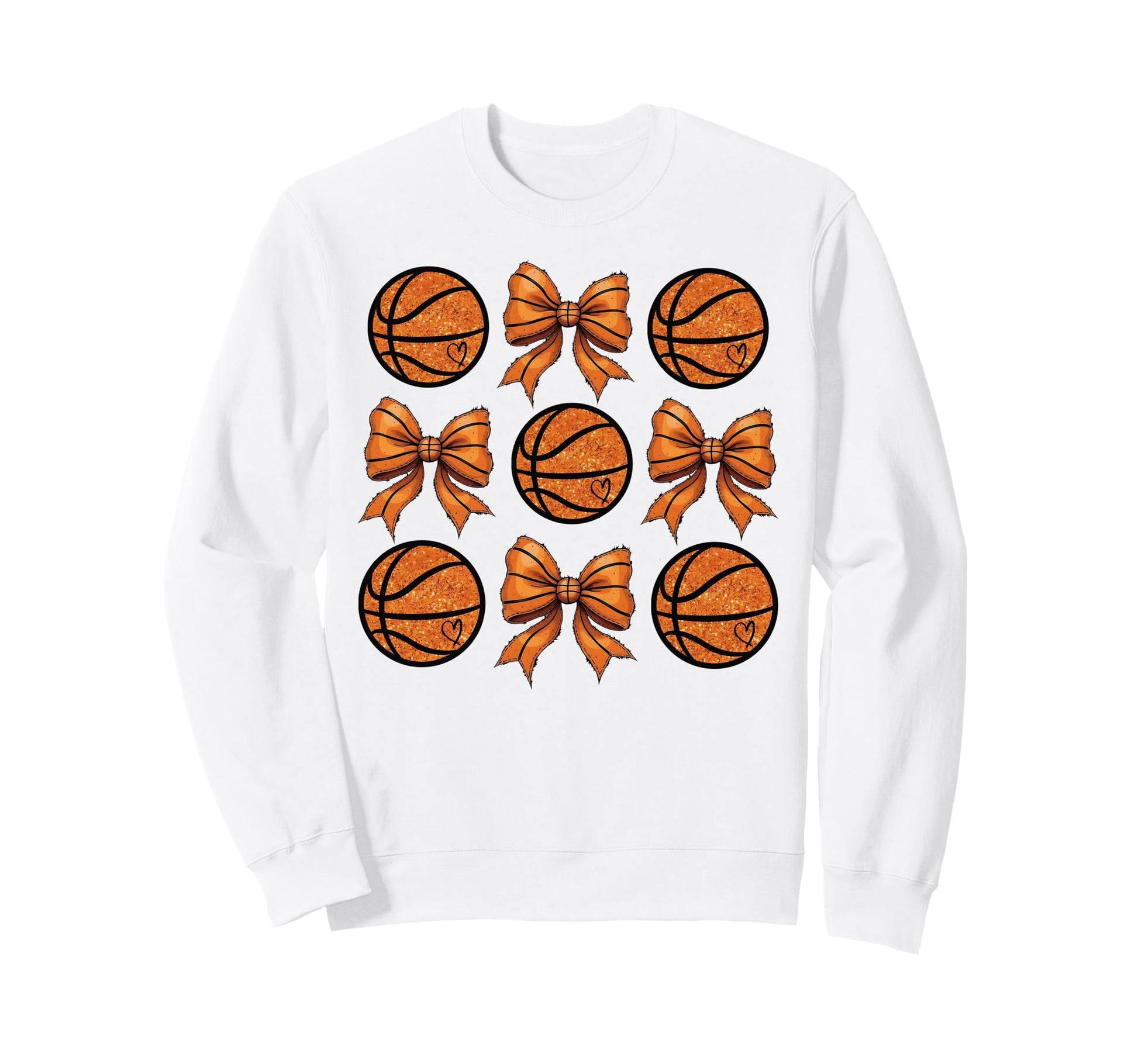 Basketball Bow Game Day Sweatshirt - Minimalist Print for Adults - T-Shirt, Sweatshirt, Hoodie