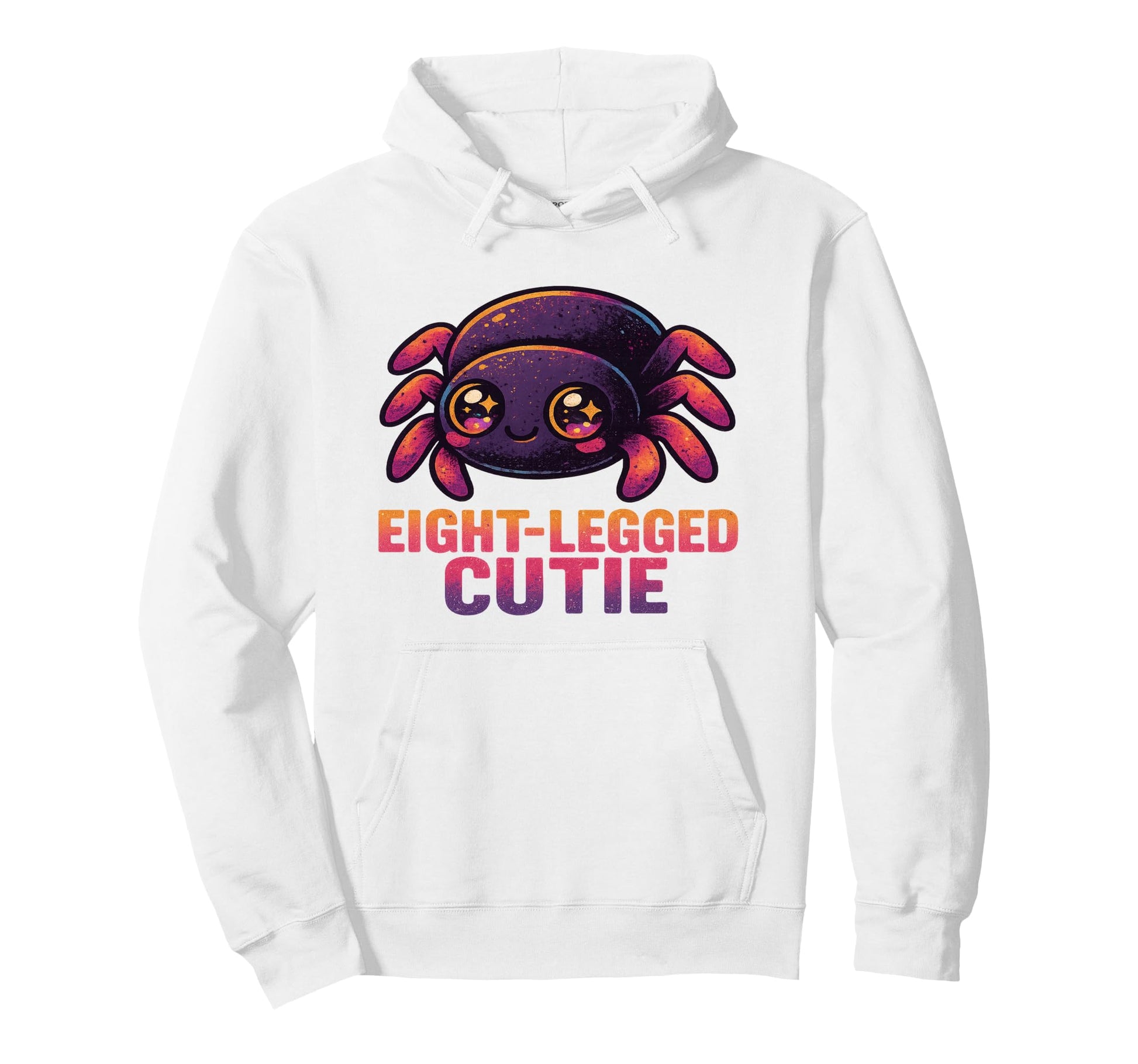 Eight Legged Cutie Kawaii Spider Rainbow Hoodie - Trendy Graphic Men Women - T-Shirt, Sweatshirt, Hoodie