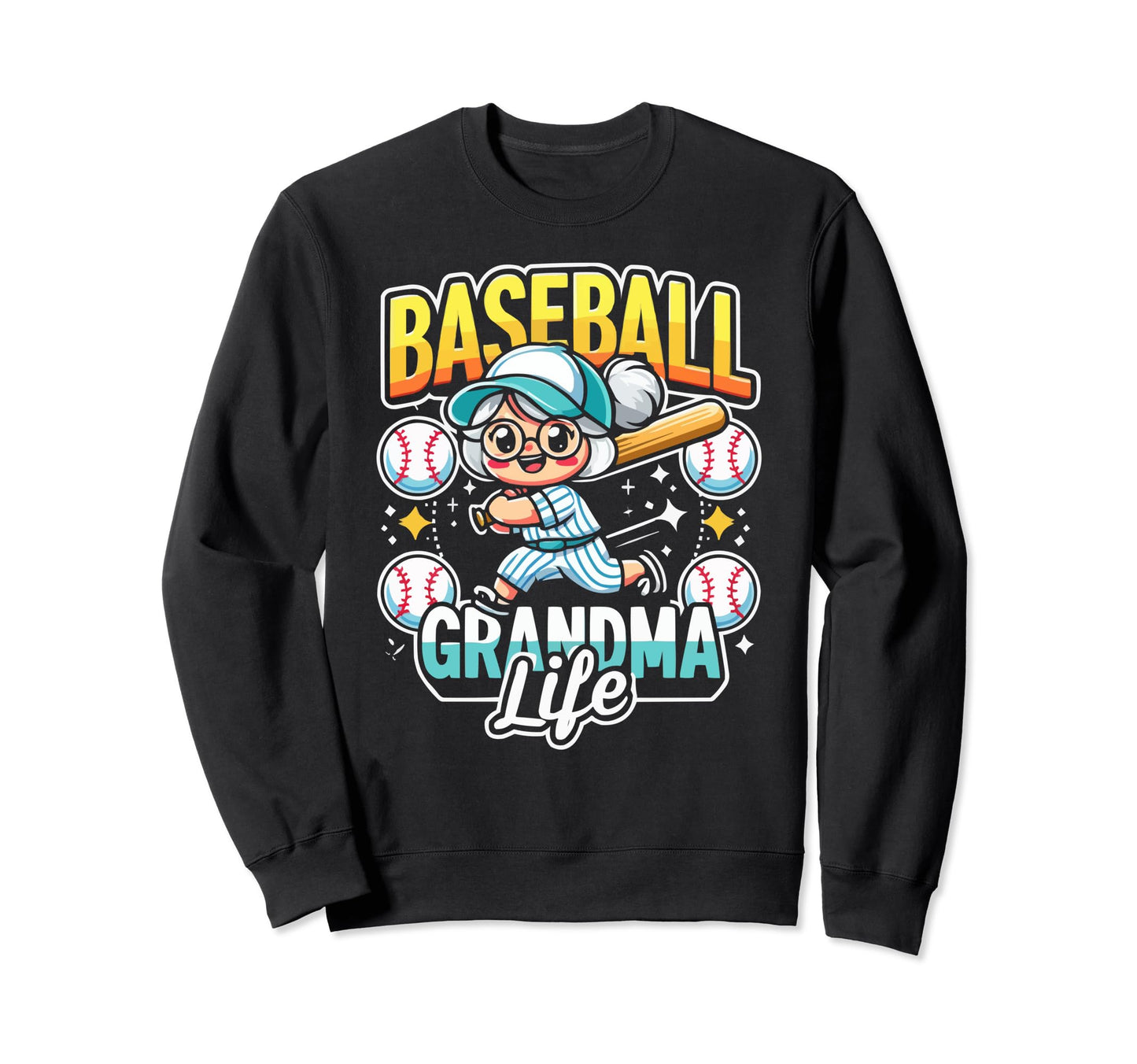 Baseball Grandma Grandmother Granny Sweatshirt - Unique Graphic Unisex - T-Shirt, Sweatshirt, Hoodie