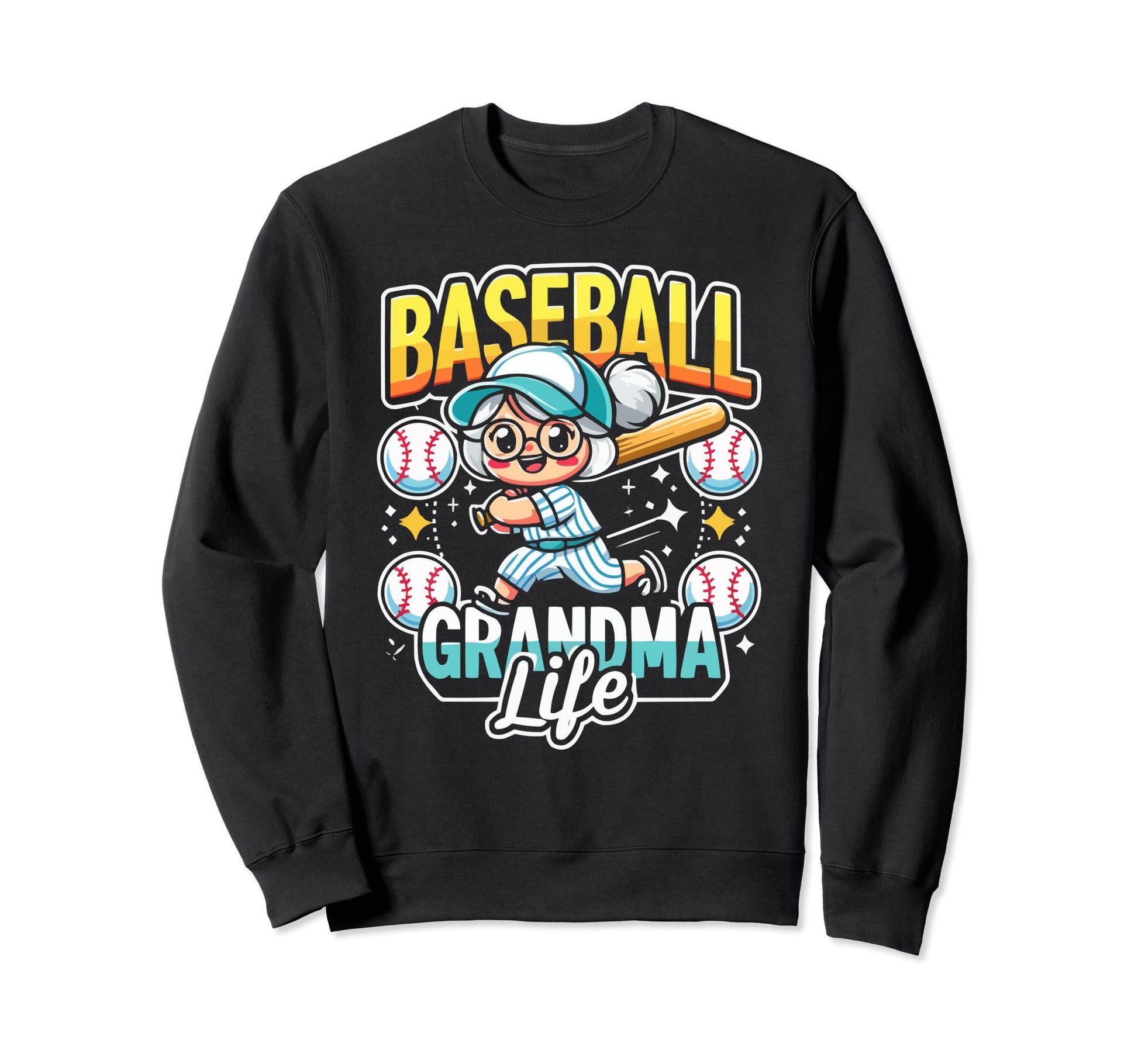 Baseball Grandma Grandmother Granny Sweatshirt - Unique Graphic Unisex - T-Shirt, Sweatshirt, Hoodie