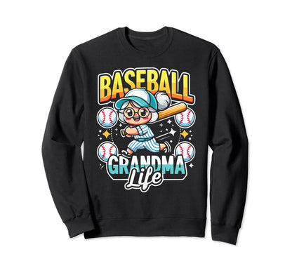 Baseball Grandma Grandmother Granny Sweatshirt - Unique Graphic Unisex - T-Shirt, Sweatshirt, Hoodie