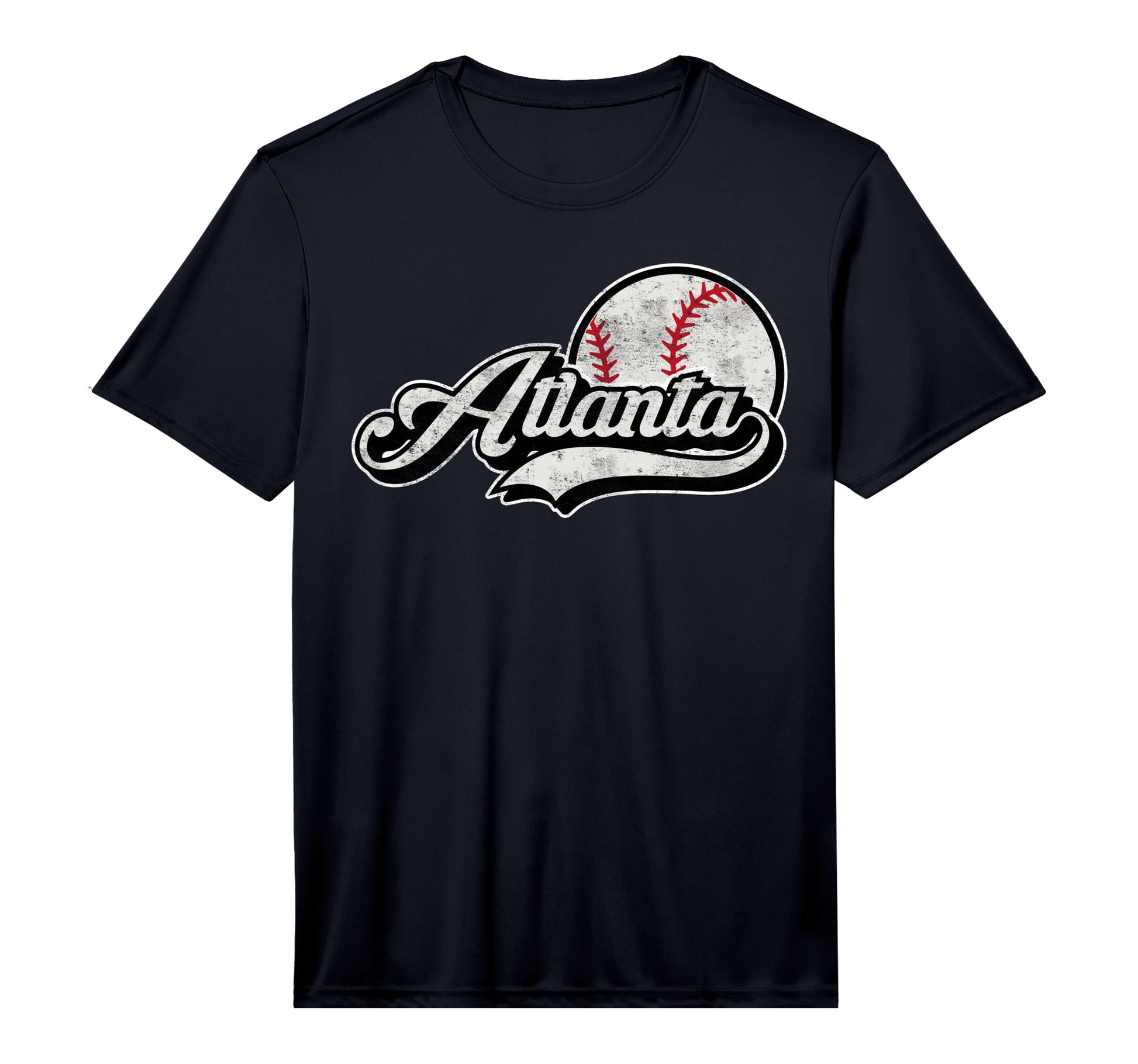 Atlanta Distressed Baseball T-Shirt - Fun Novelty Design for Adults - T-Shirt, Sweatshirt, Hoodie