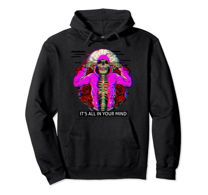 Techno Hip Hop Rave Glitch Aesthetic Hoodie - Custom Art Print Men Women - T-Shirt, Sweatshirt, Hoodie