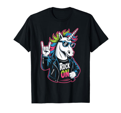 Rock Unicorn Rainbow Horn Attitude T-Shirt - Aesthetic Graphic Men Women - T-Shirt, Sweatshirt, Hoodie