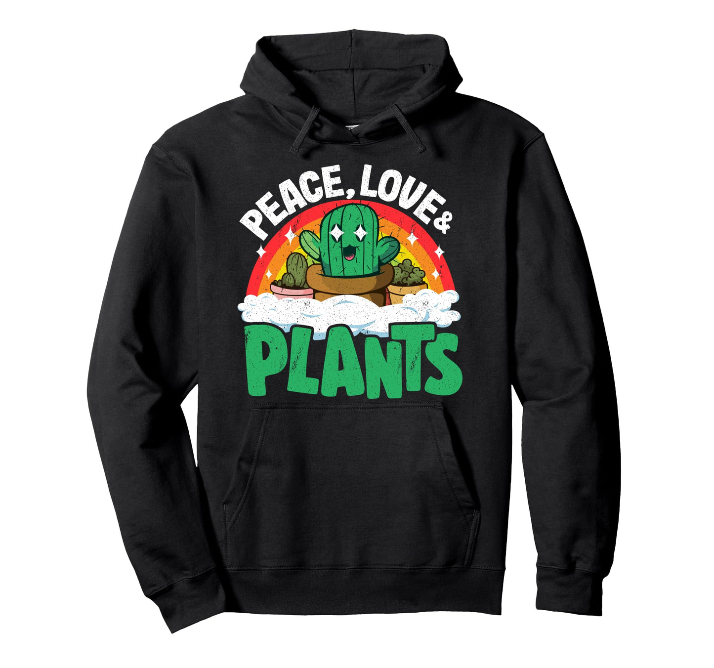 Peace Love Plants Rainbow Succulents Plant Hoodie - Trendy Graphic Unisex - T-Shirt, Sweatshirt, Hoodie