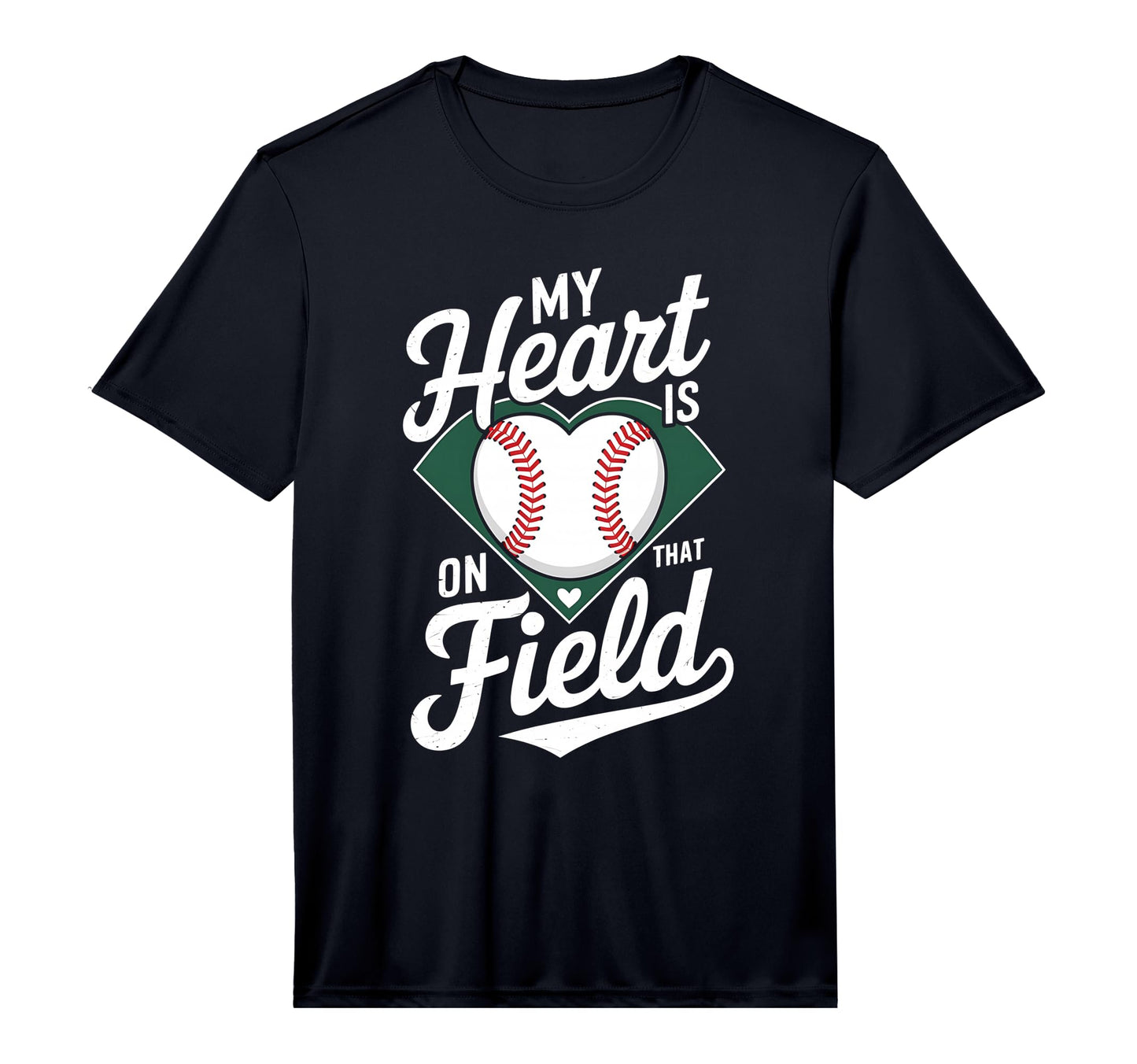 My Heart Is That Field Baseball Mom T-Shirt - Minimalist Print for Adults - T-Shirt, Sweatshirt, Hoodie