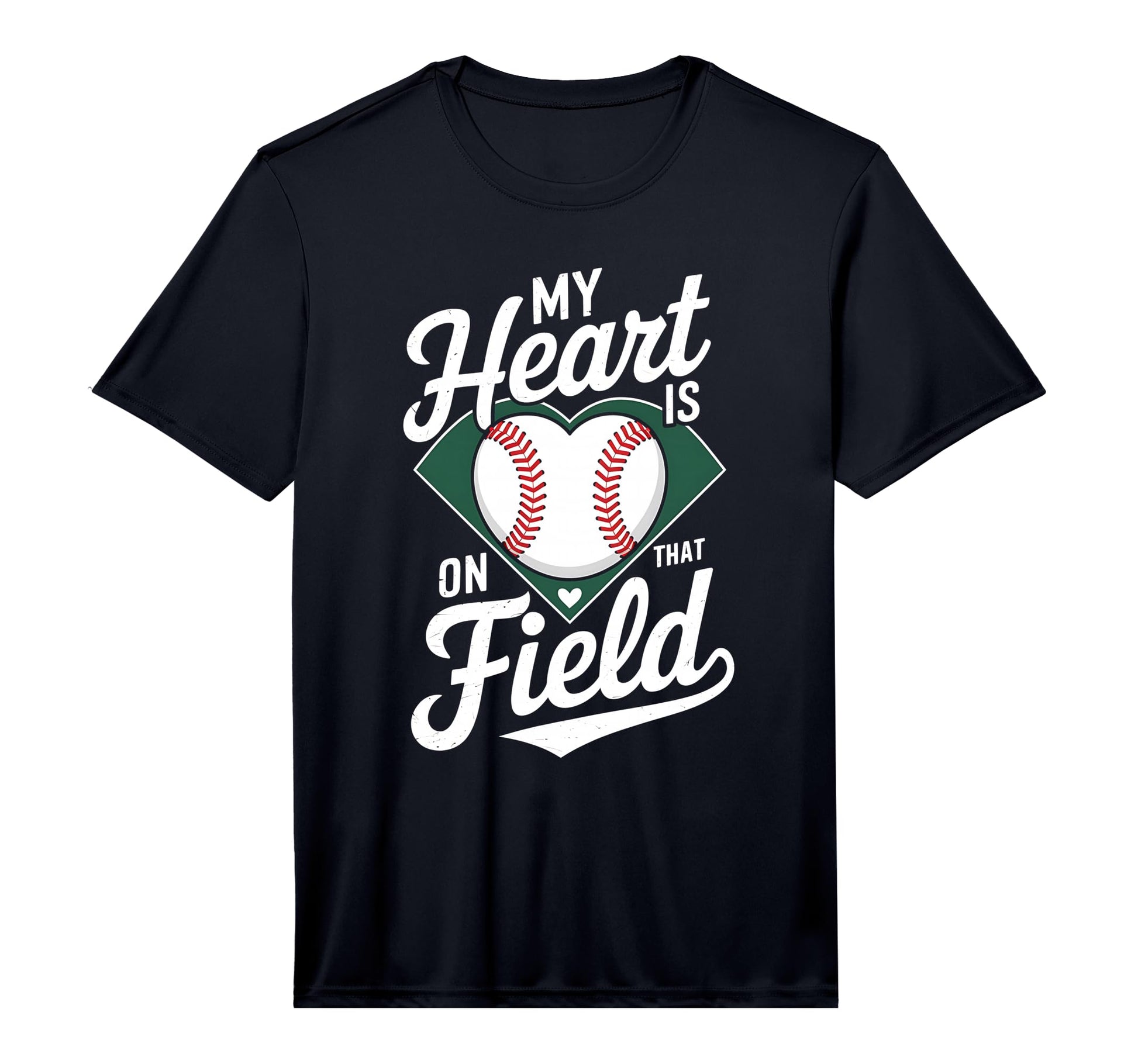 My Heart Is That Field Baseball Mom T-Shirt - Minimalist Print for Adults - T-Shirt, Sweatshirt, Hoodie