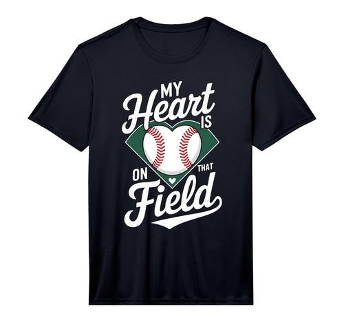 My Heart Is That Field Baseball Mom T-Shirt - Minimalist Print for Adults - T-Shirt, Sweatshirt, Hoodie