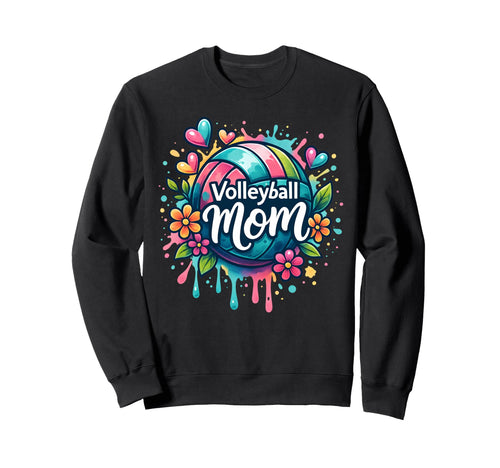 Volleyball Mom Colorful Volleyball Sweatshirt - Trendy Graphic for Adults - T-Shirt, Sweatshirt, Hoodie