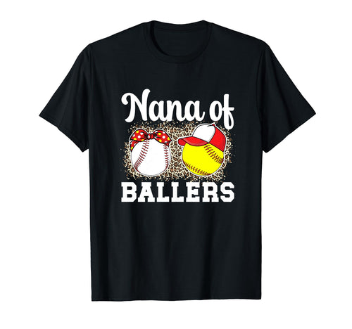 Nana Ballers Leopard Softball Baseball T-Shirt - Novelty Apparel Men Women - T-Shirt, Sweatshirt, Hoodie