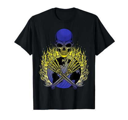 Save World Skull Aesthetic Edgy Streetwear T-Shirt - Novelty Apparel Unisex - T-Shirt, Sweatshirt, Hoodie