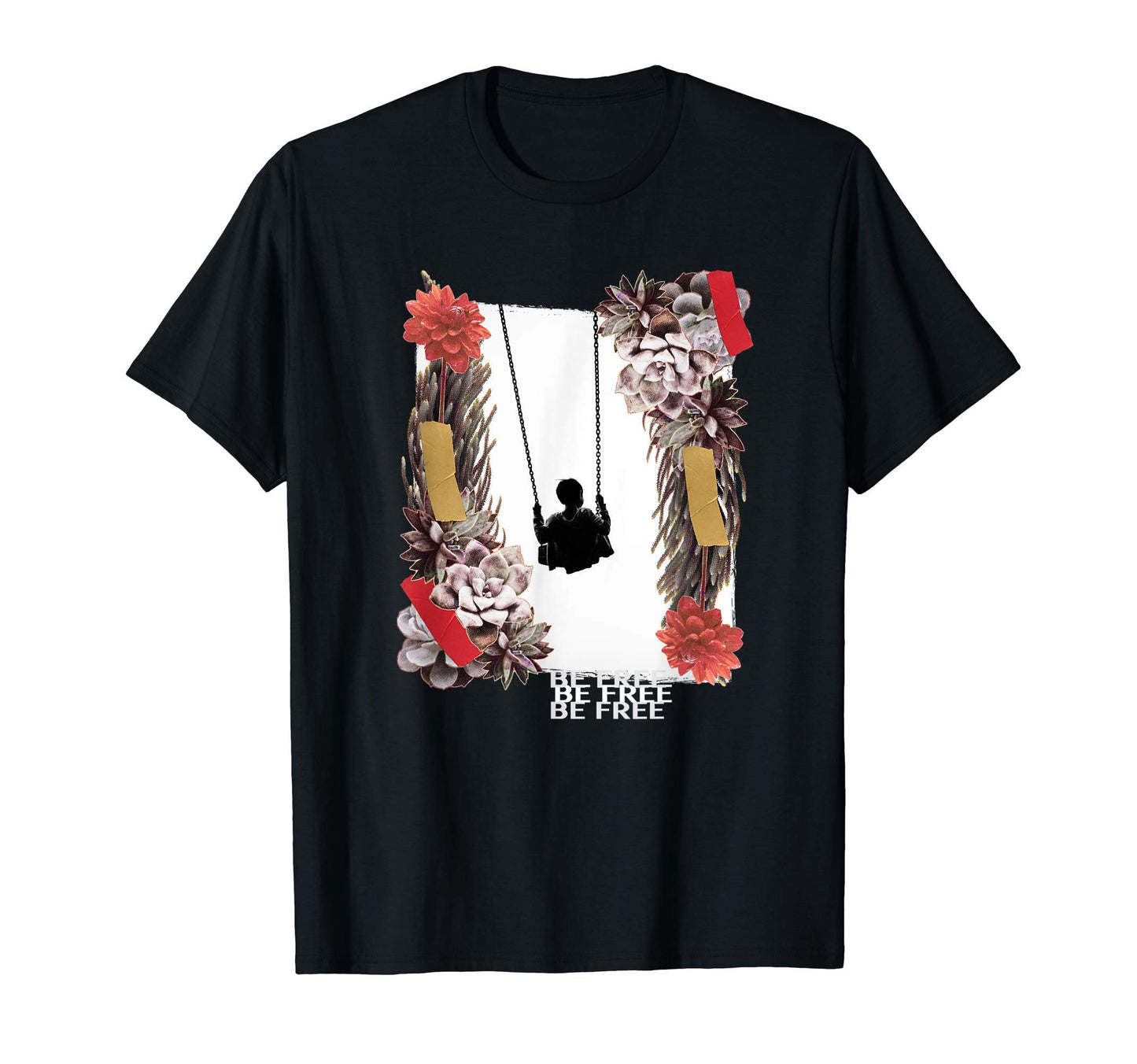 Be Free Grunge 90S Photo Collage Artistic T-Shirt - Unique Graphic Unisex - T-Shirt, Sweatshirt, Hoodie