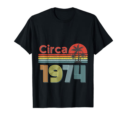 Circa 1974 Fun 70S 80S Rainbow Sunset T-Shirt - Trendy Graphic Men Women - T-Shirt, Sweatshirt, Hoodie