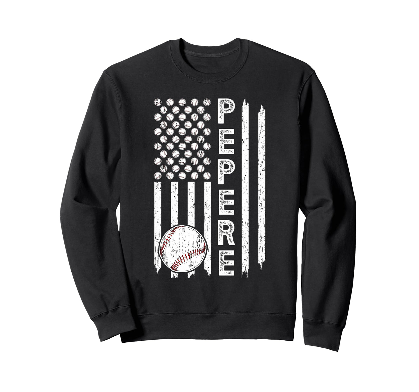 Baseball Pepere Grandpa Us Flag Sweatshirt - Custom Art Print Men Women - T-Shirt, Sweatshirt, Hoodie