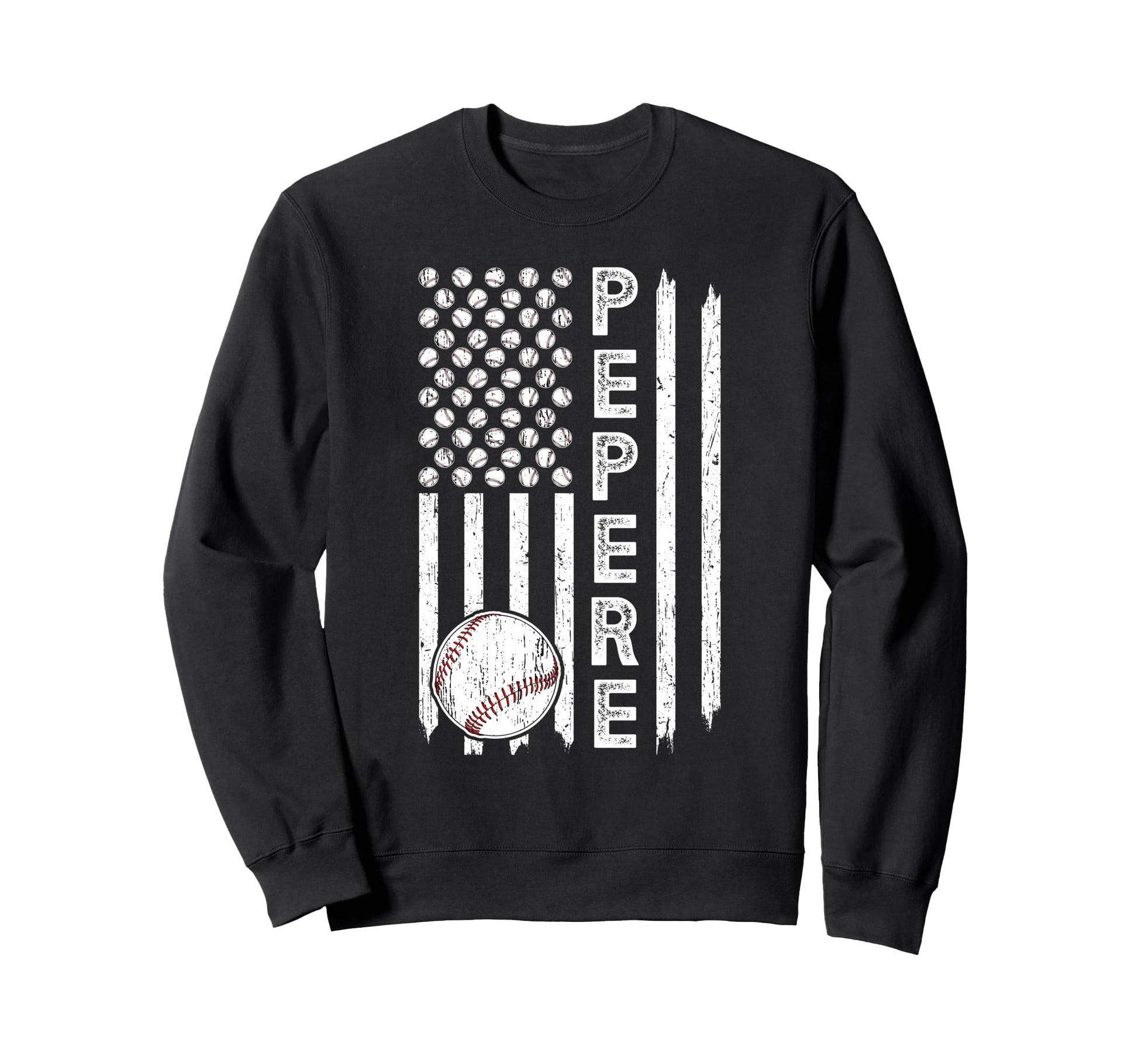 Baseball Pepere Grandpa Us Flag Sweatshirt - Custom Art Print Men Women - T-Shirt, Sweatshirt, Hoodie