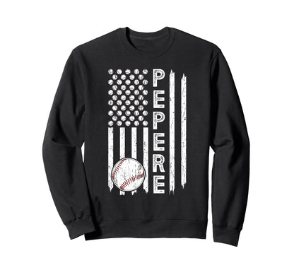 Baseball Pepere Grandpa Us Flag Sweatshirt - Custom Art Print Men Women - T-Shirt, Sweatshirt, Hoodie