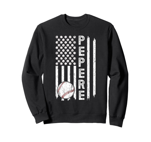 Baseball Pepere Grandpa Us Flag Sweatshirt - Custom Art Print Men Women - T-Shirt, Sweatshirt, Hoodie