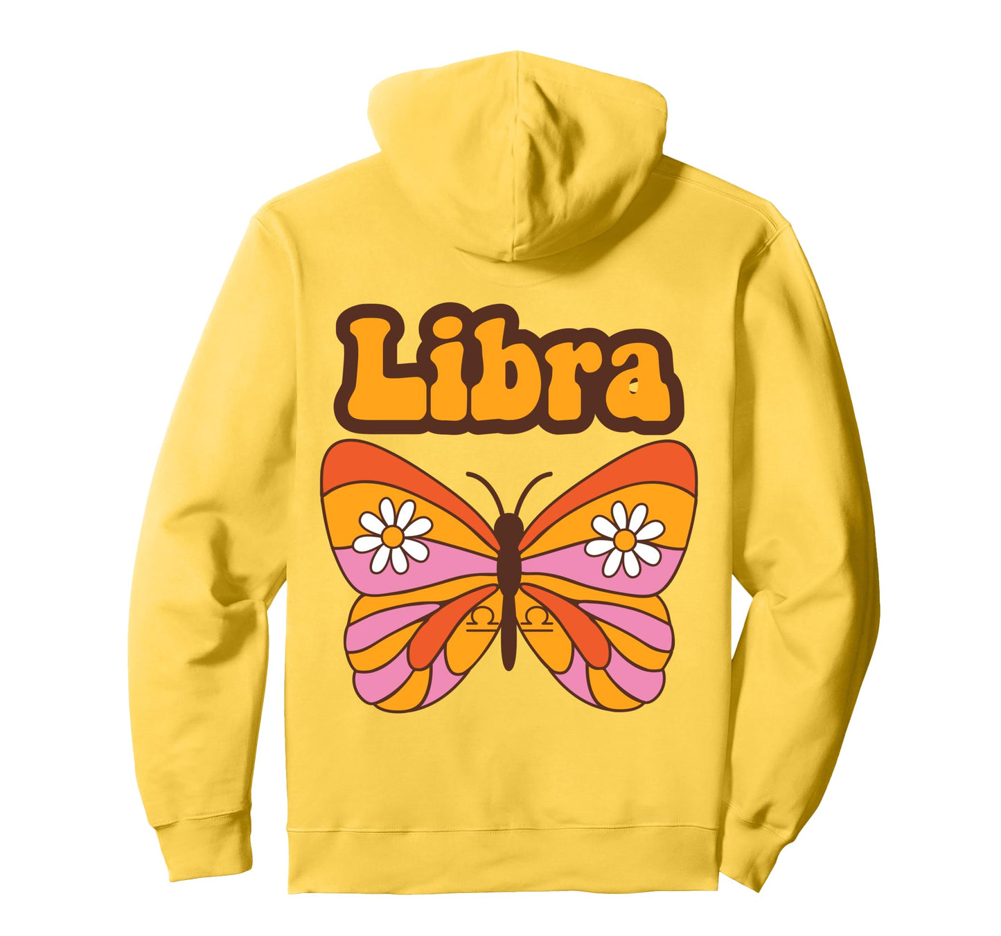 Libra Zodiac Butterfly Boho Aesthetic Hoodie - Fun Novelty Design Men Women - T-Shirt, Sweatshirt, Hoodie