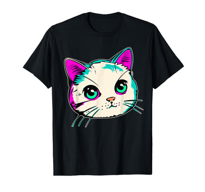 Japanese Vaporwave Aesthetic Cat T-Shirt - Fun Novelty Design Men Women - T-Shirt, Sweatshirt, Hoodie