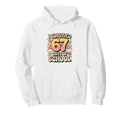 I Survived 67 Days School Rainbow Hoodie - Trendy Graphic Men Women - T-Shirt, Sweatshirt, Hoodie