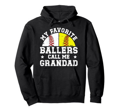 Favorite Ballers Call Me Grandad Hoodie - Trendy Graphic for Adults - T-Shirt, Sweatshirt, Hoodie