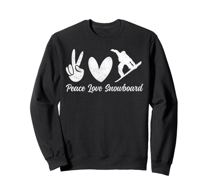 Snowboarding Snowboard Peace Sweatshirt - Aesthetic Graphic for Adults - T-Shirt, Sweatshirt, Hoodie