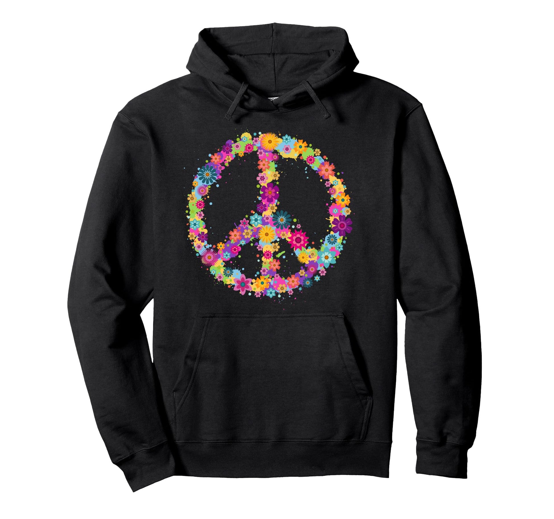 Peace Love Hippie Costume Tie Die 60S Hoodie - Trendy Graphic for Adults - T-Shirt, Sweatshirt, Hoodie