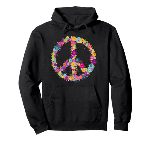 Peace Love Hippie Costume Tie Die 60S Hoodie - Trendy Graphic for Adults - T-Shirt, Sweatshirt, Hoodie